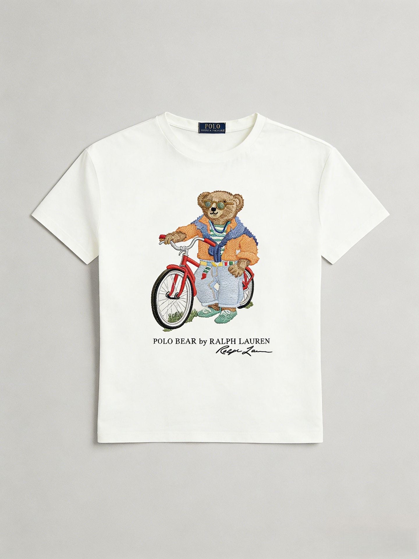European and American Cross border 2026 Summer Cross border Women's Fashion New Casual Bear Printed Round Neck T-shirt Short Sleeve Top