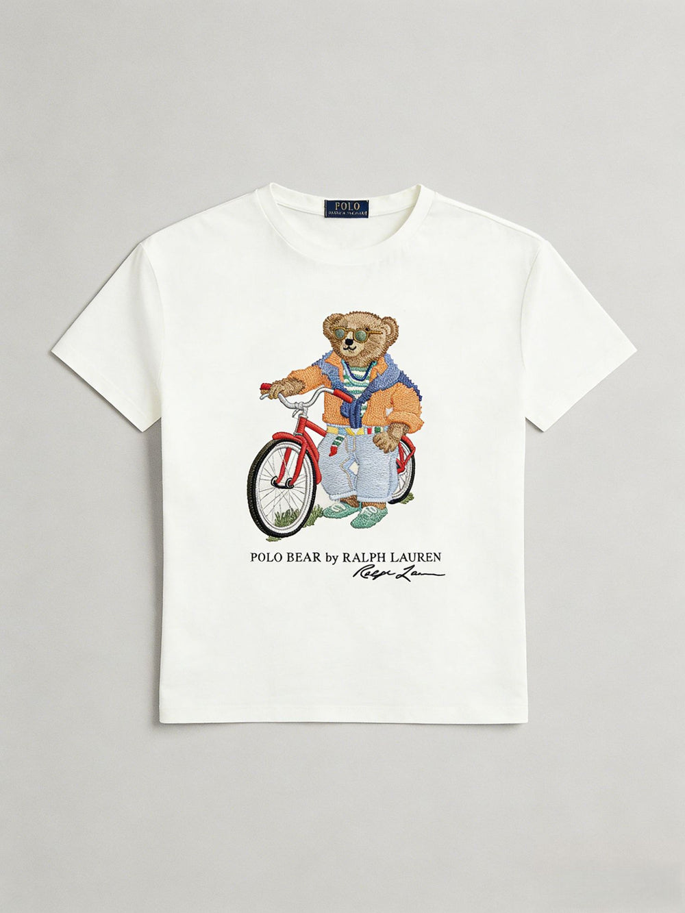 European and American Cross border 2026 Summer Cross border Women's Fashion New Casual Bear Printed Round Neck T-shirt Short Sleeve Top