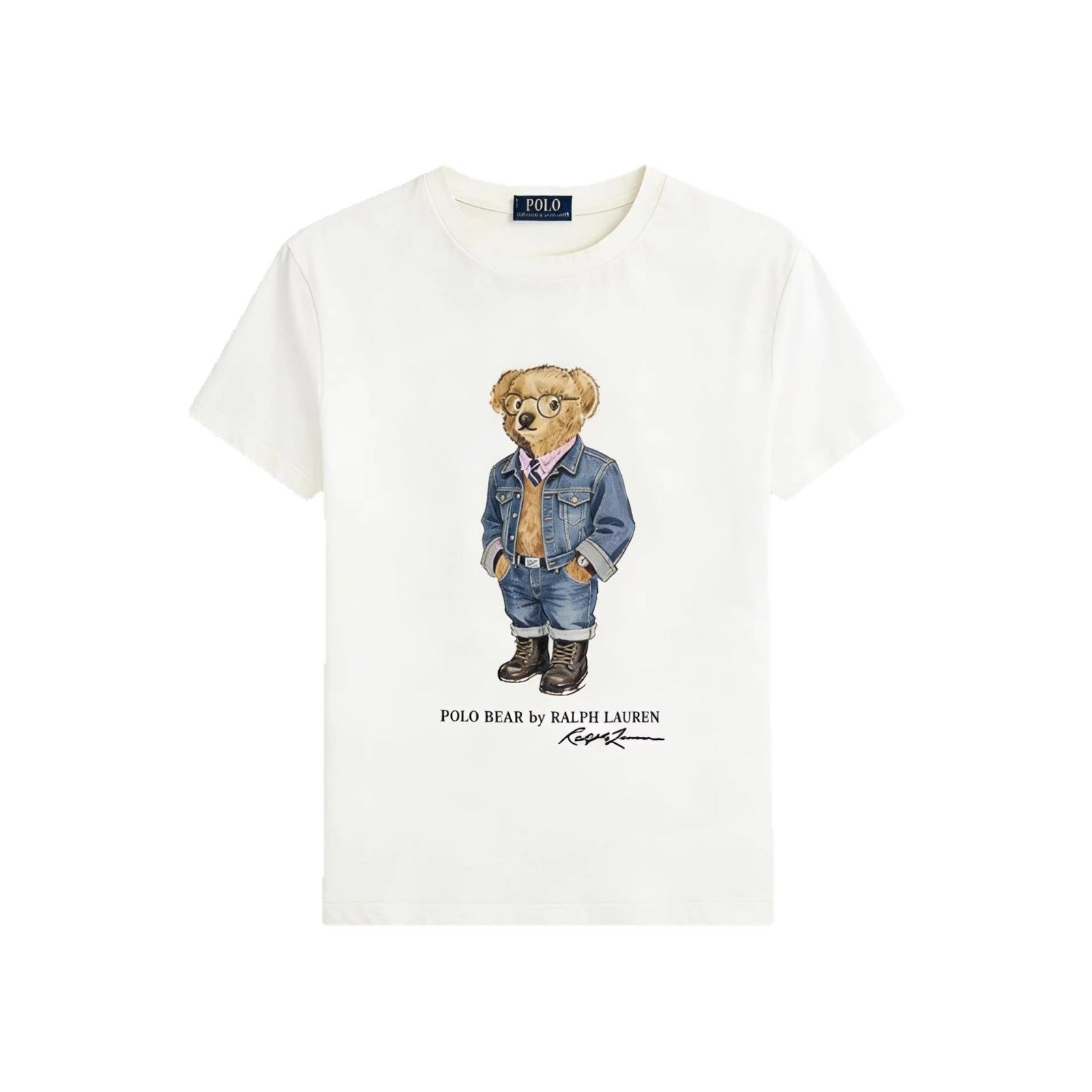 European and American Cross border 2026 Summer Cross border Women's Fashion New Casual Bear Printed Round Neck T-shirt Short Sleeve Top