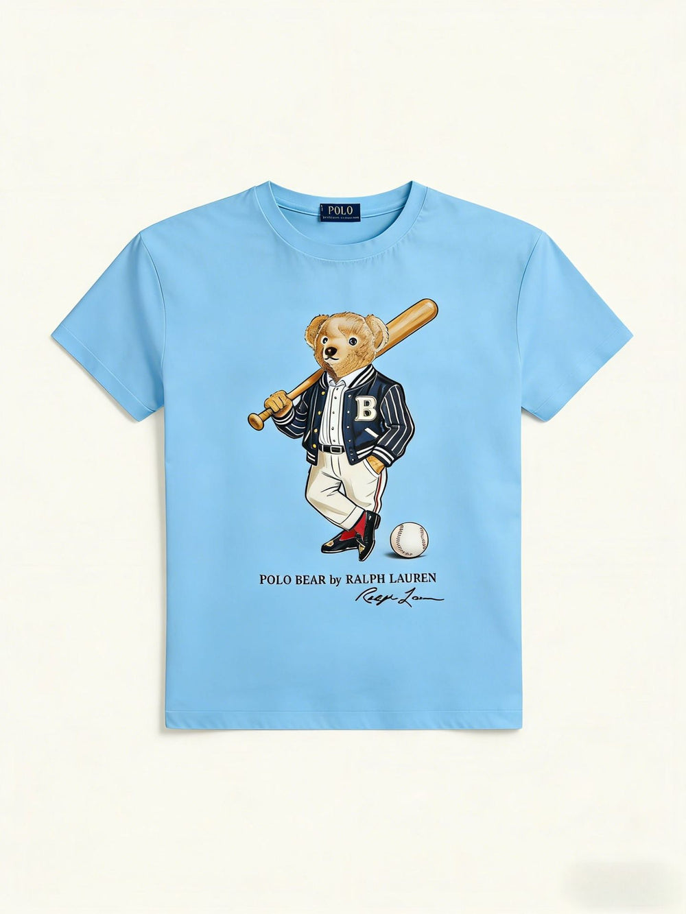 European and American Cross border 2026 Summer Cross border Women's Fashion New Casual Bear Printed Round Neck T-shirt Short Sleeve Top