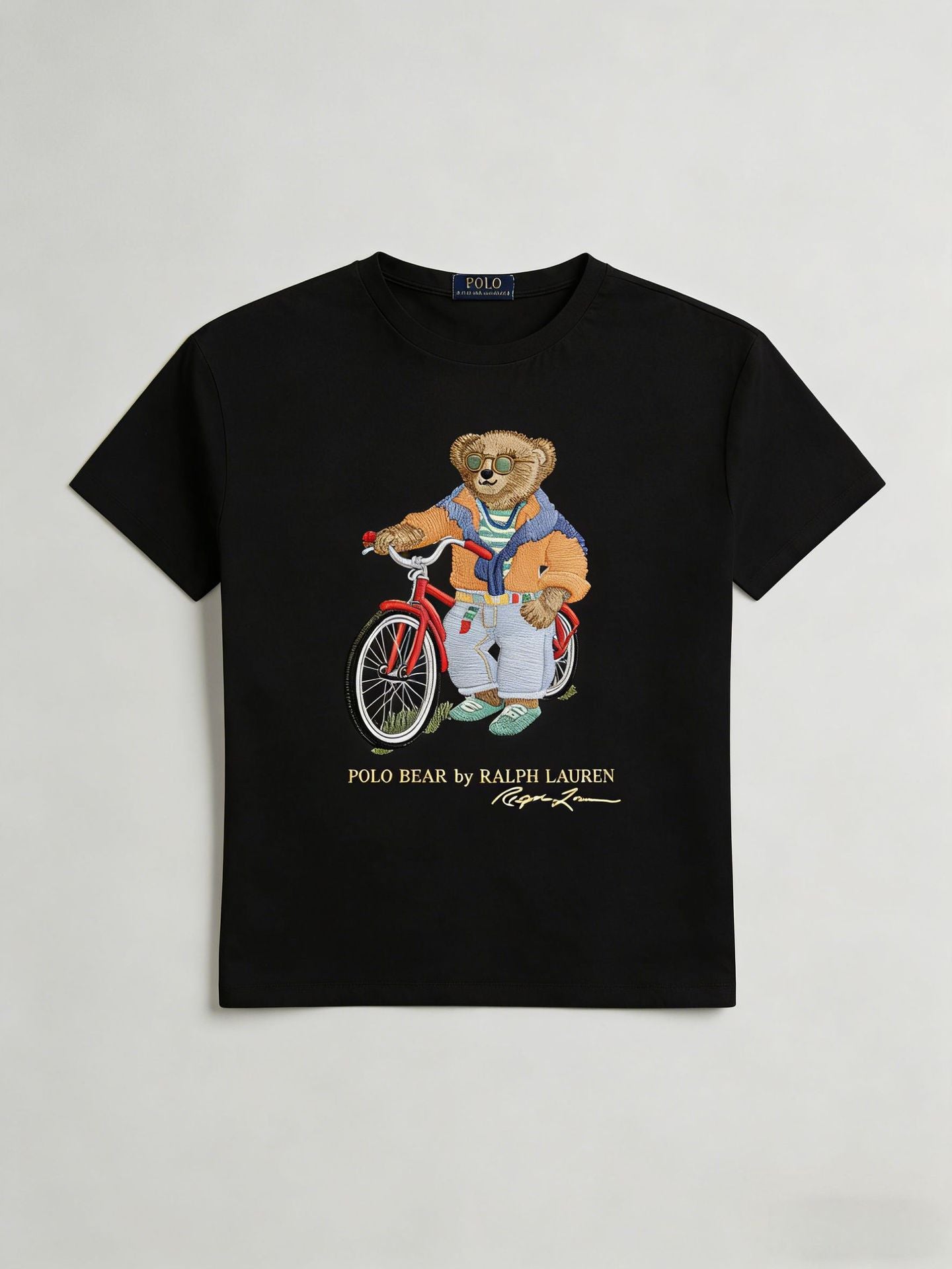 European and American Cross border 2026 Summer Cross border Women's Fashion New Casual Bear Printed Round Neck T-shirt Short Sleeve Top