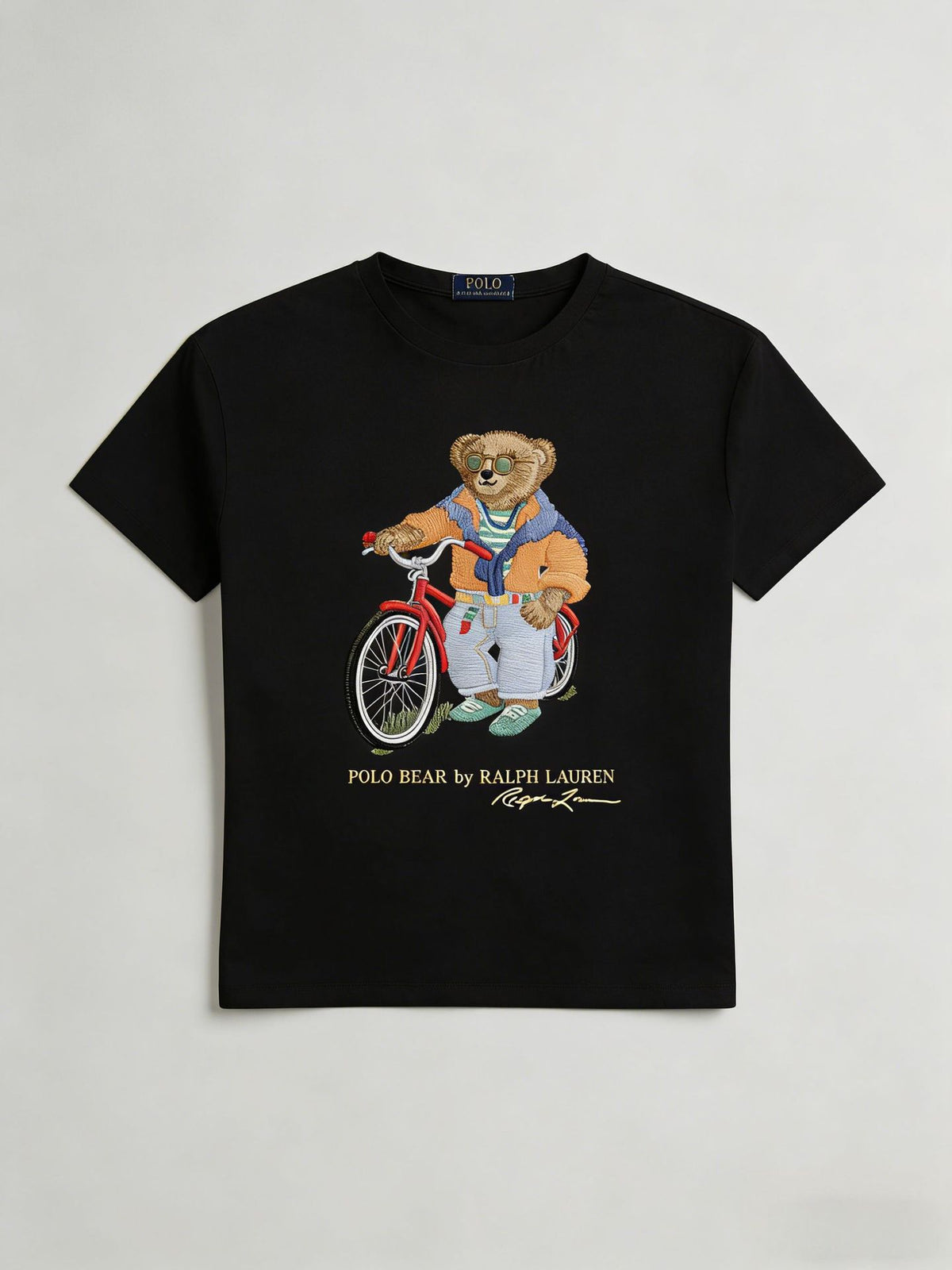 European and American Cross border 2026 Summer Cross border Women's Fashion New Casual Bear Printed Round Neck T-shirt Short Sleeve Top