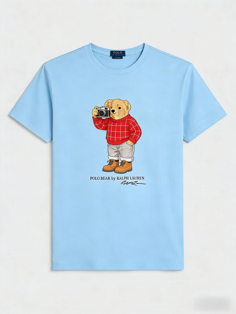 European and American Cross border 2025 Summer Cross border Women's Fashion New Casual Bear Printed T-shirt Round Neck Loose Short Sleeve