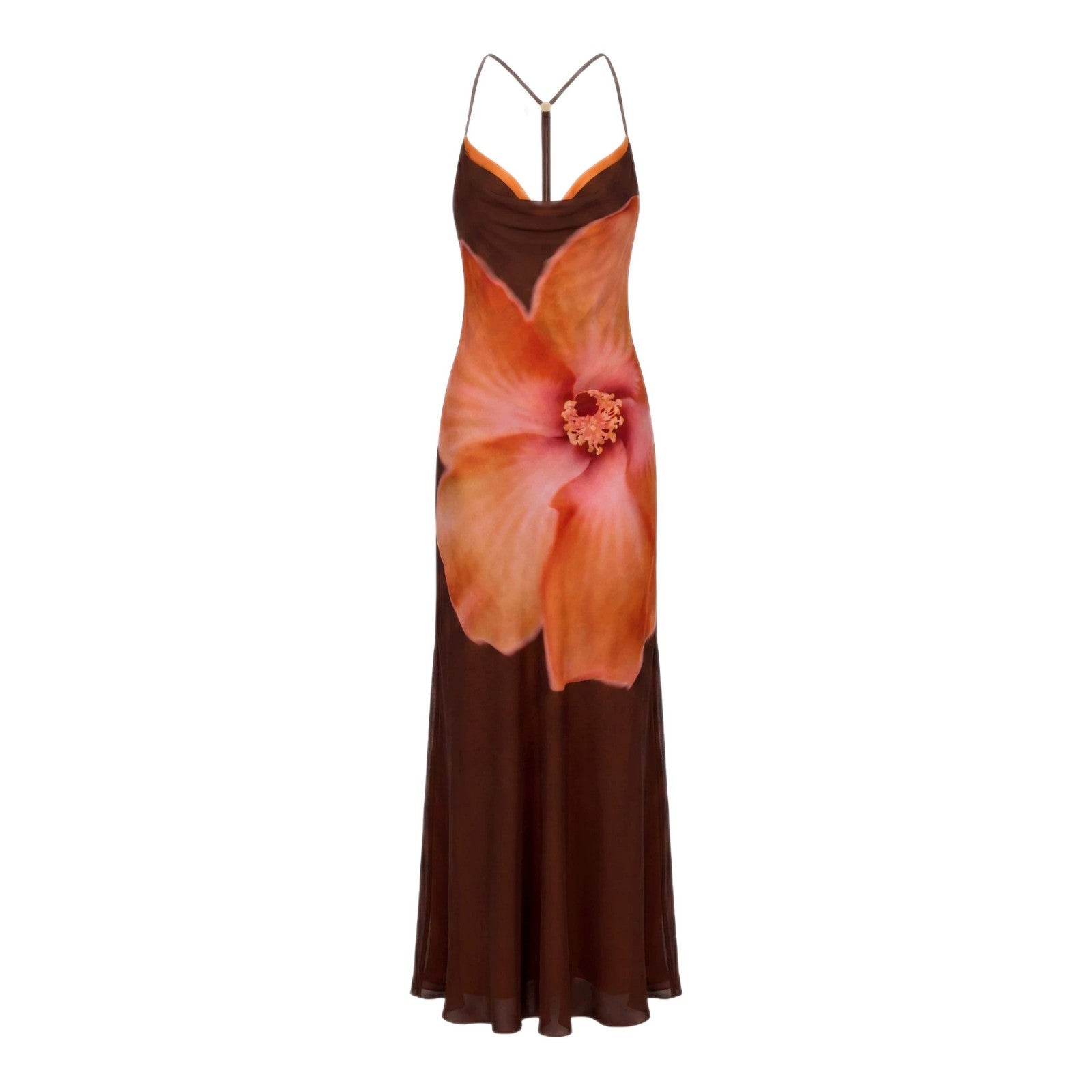 2026 New Cross border Women's Fashion Strap Hanging Neck Printed Waist slimming Trendy Dress Long Skirt from Europe and America