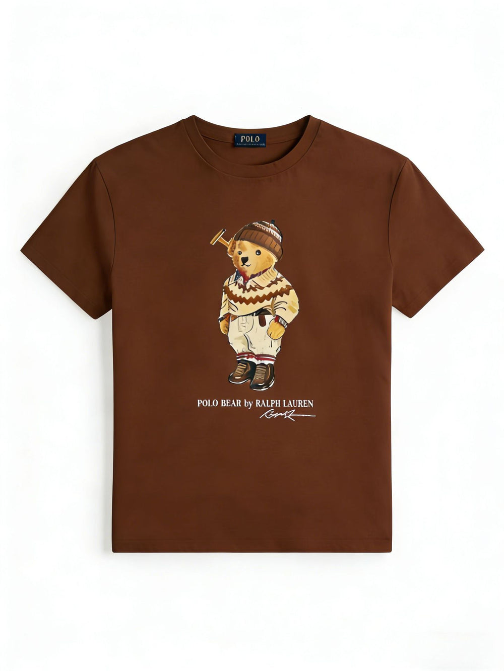 European and American Cross border 2025 Summer Cross border Women's Fashion New Casual Bear Printed T-shirt Round Neck Loose Short Sleeve