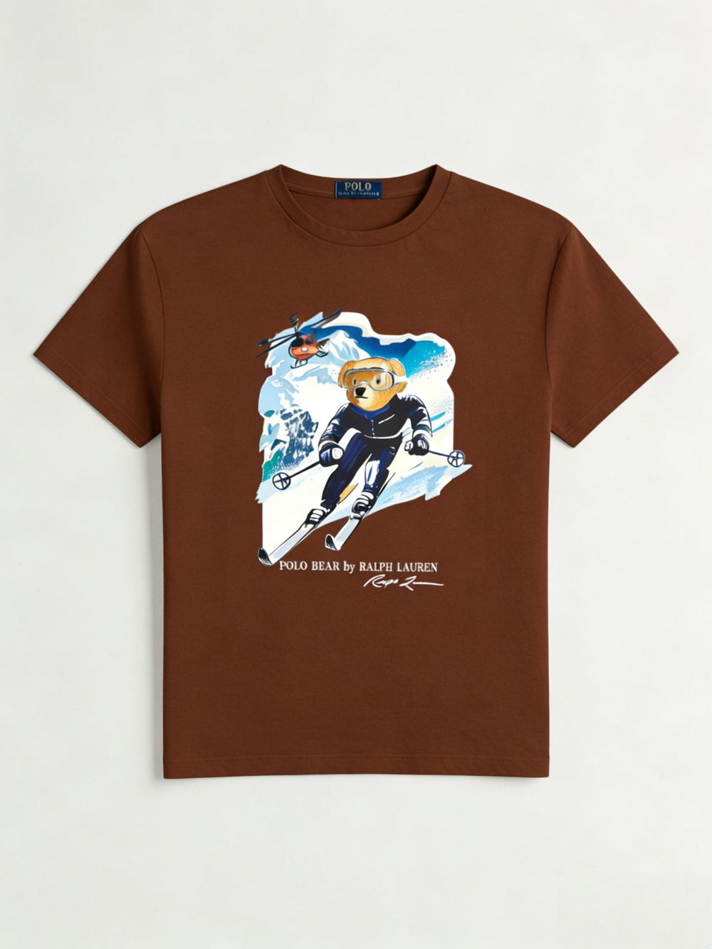 European and American Cross border 2025 Summer Cross border Women's Fashion New Casual Bear Printed T-shirt Round Neck Loose Short Sleeve