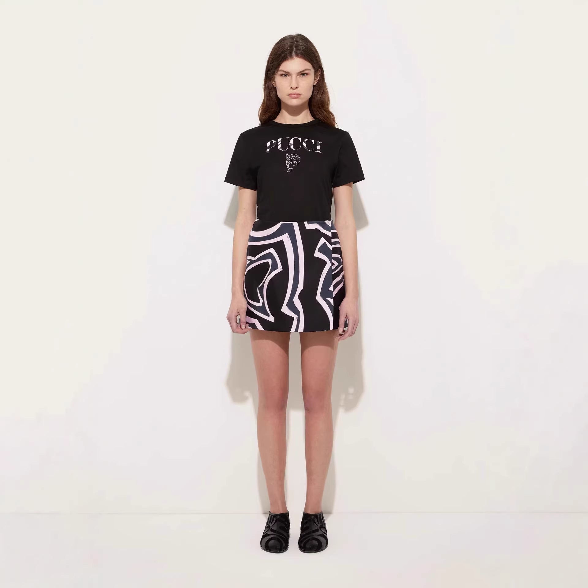 European and American Cross border 2026 Summer New Cross border Women's Fashion Casual Loose Design Printed Round Neck Short sleeved T-shirt