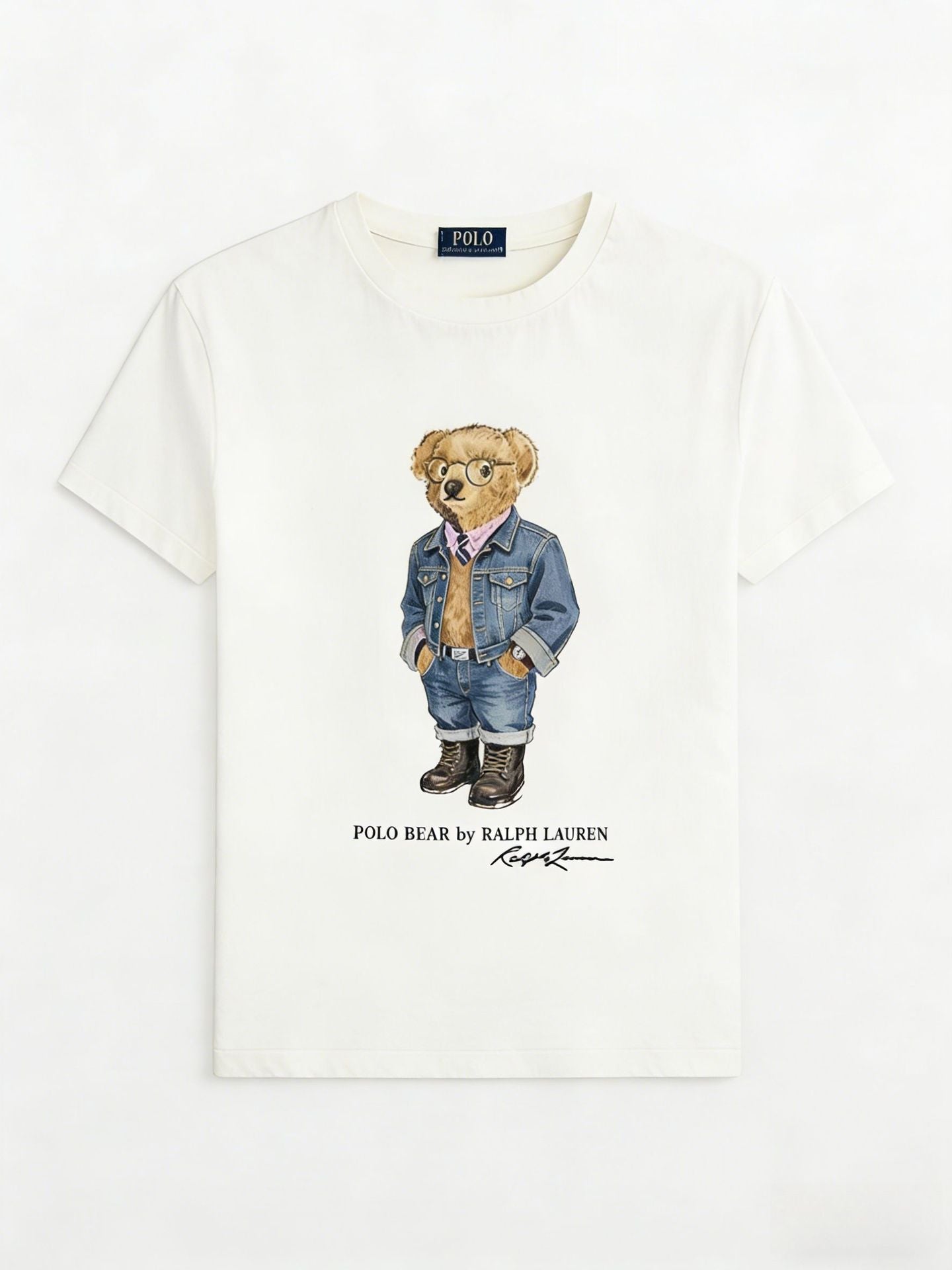 European and American Cross border 2026 Summer Cross border Women's Fashion New Casual Bear Printed Round Neck T-shirt Short Sleeve Top