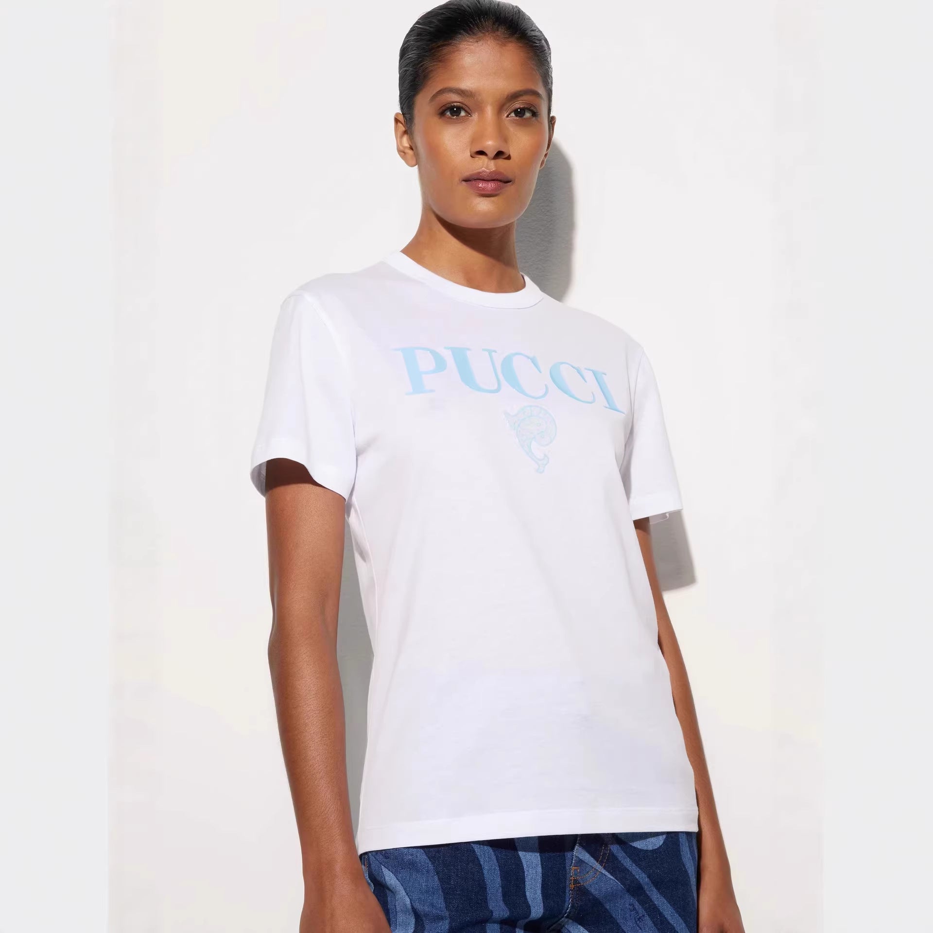 European and American Cross border 2026 Summer New Cross border Women's Casual Versatile Round Neck Short Sleeve High Version Letter T-shirt