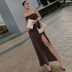 Open Back Diamond Chain Strap Dress Women's Open Back Diamond Chain Strap Dress