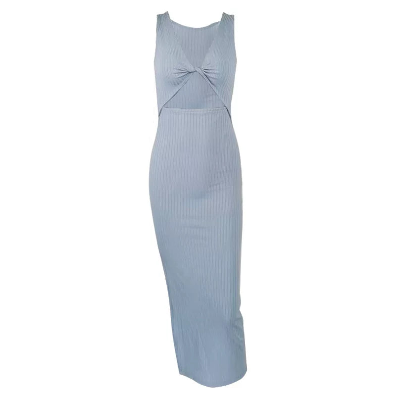Tank Top Skirt Split Fit Dress Tank Top Skirt Twisted Split Sexy Slimming Dress for Women