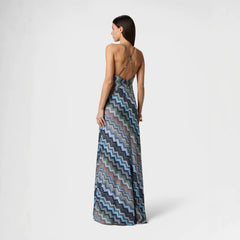 2026 New Cross border Women's Sexy and Spicy Girl High end Slim fit Strap V-neck Backless Color blocked Dress from Europe and America