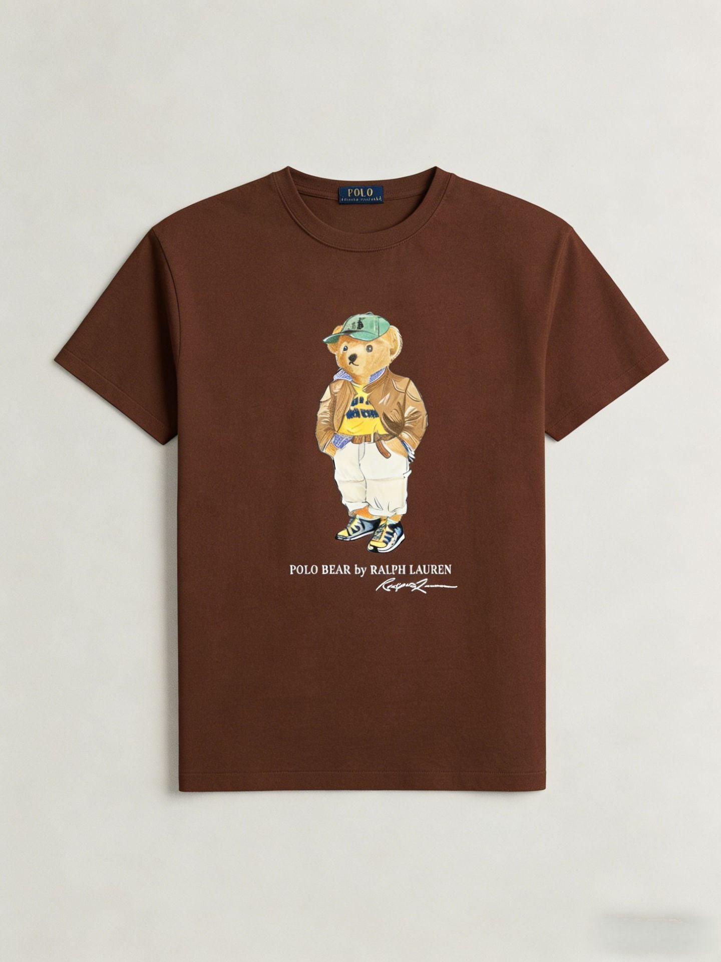 European and American Cross border 2025 Summer Cross border Women's Fashion New Casual Bear Printed T-shirt Round Neck Loose Short Sleeve