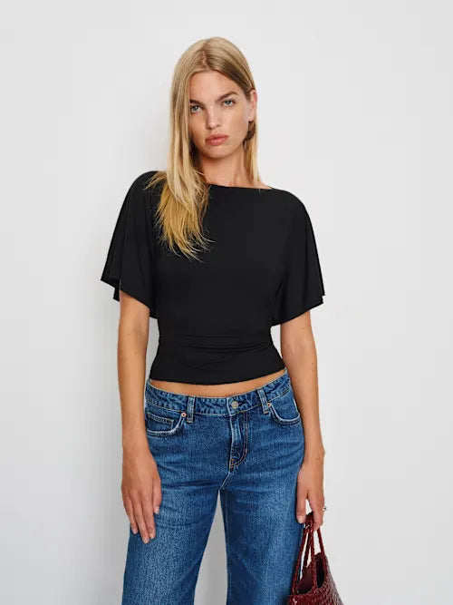 European and American Cross border 2026 Summer New Cross border Women's Clothing Fashion Style Slimming, Simple, Versatile Round Neck Top T-shirt