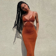 Halter dress women's camisole dress, women's summer new style, slim fit and slimming, exposed back, carefully machine wrapped buttocks skirt