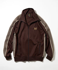 Needles Style Embroidered Butterfly Track Jacket - Dark Brown/Beige