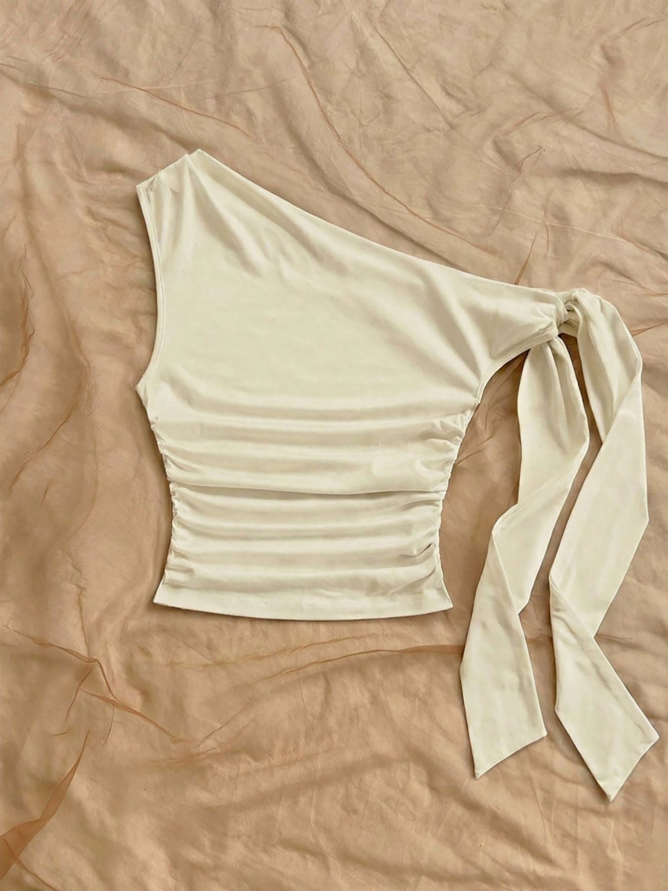 2026 European and American Cross border Summer Foreign Trade Style Wave Point Asymmetric Collar Short Tank Top Speed TEMU Versatile Strap Top