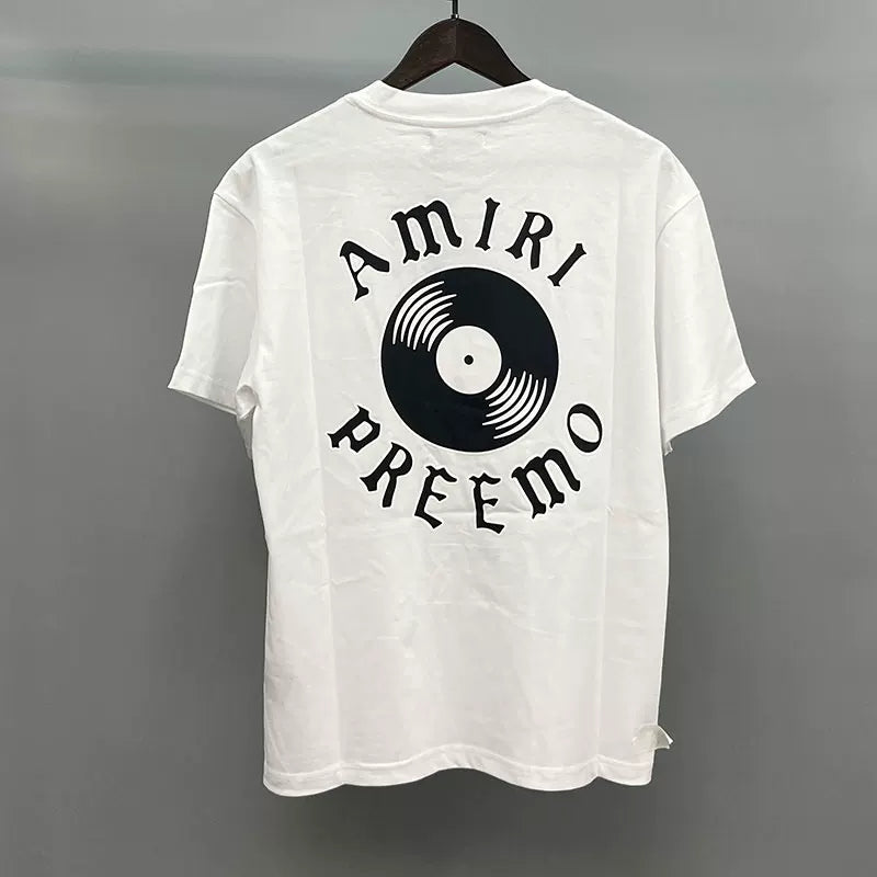 Amiri Preemo Vinyl Record Graphic Short Sleeve T-Shirt - White