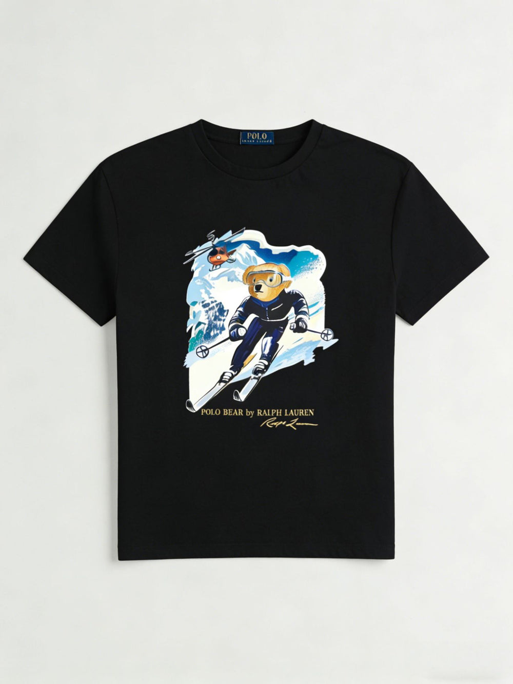 European and American Cross border 2025 Summer Cross border Women's Fashion New Casual Bear Printed T-shirt Round Neck Loose Short Sleeve