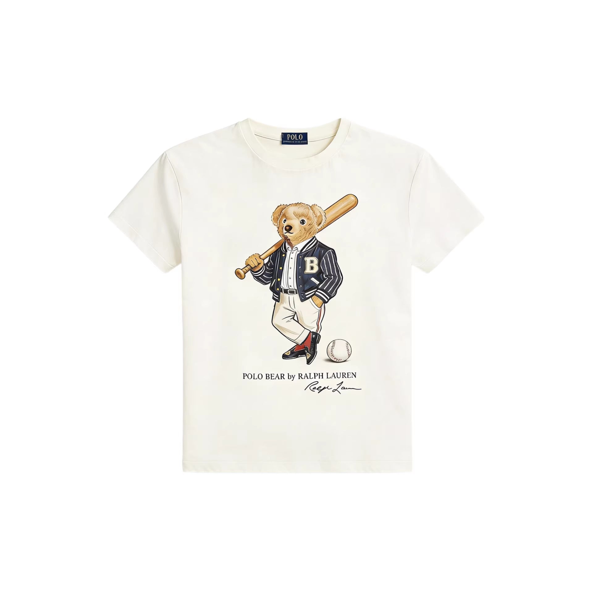 European and American Cross border 2026 Summer Cross border Women's Fashion New Casual Bear Printed Round Neck T-shirt Short Sleeve Top