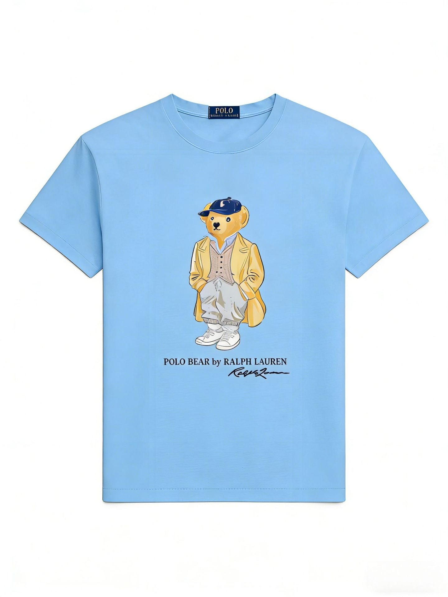 European and American Cross border 2025 Summer Cross border Women's Fashion New Casual Bear Printed T-shirt Round Neck Loose Short Sleeve