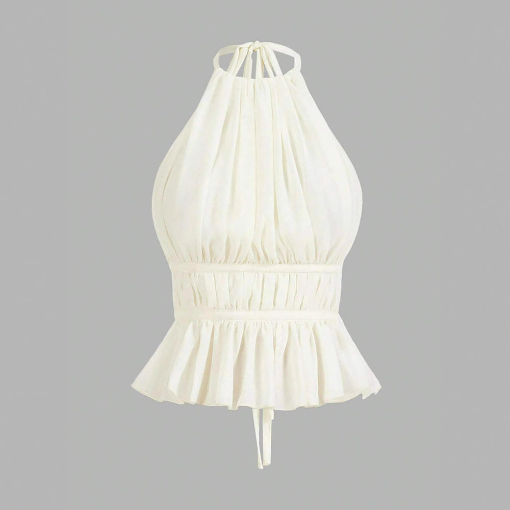 2026 European and American Cross border Women's Foreign Trade Summer Sleeveless Strap Tank Top Chiffon Lightweight Strap Top