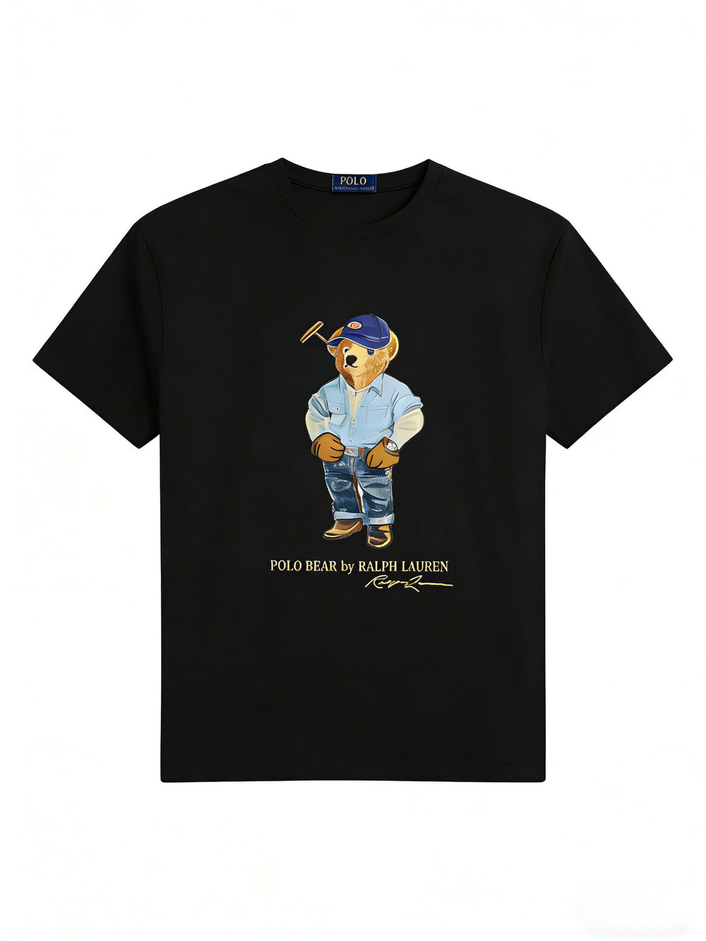 European and American Cross border 2025 Summer Cross border Women's Fashion New Casual Bear Printed T-shirt Round Neck Loose Short Sleeve