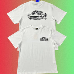 Corteiz Distressed Brush Island Logo Graphic Black T-Shirt (Front & Back Print)