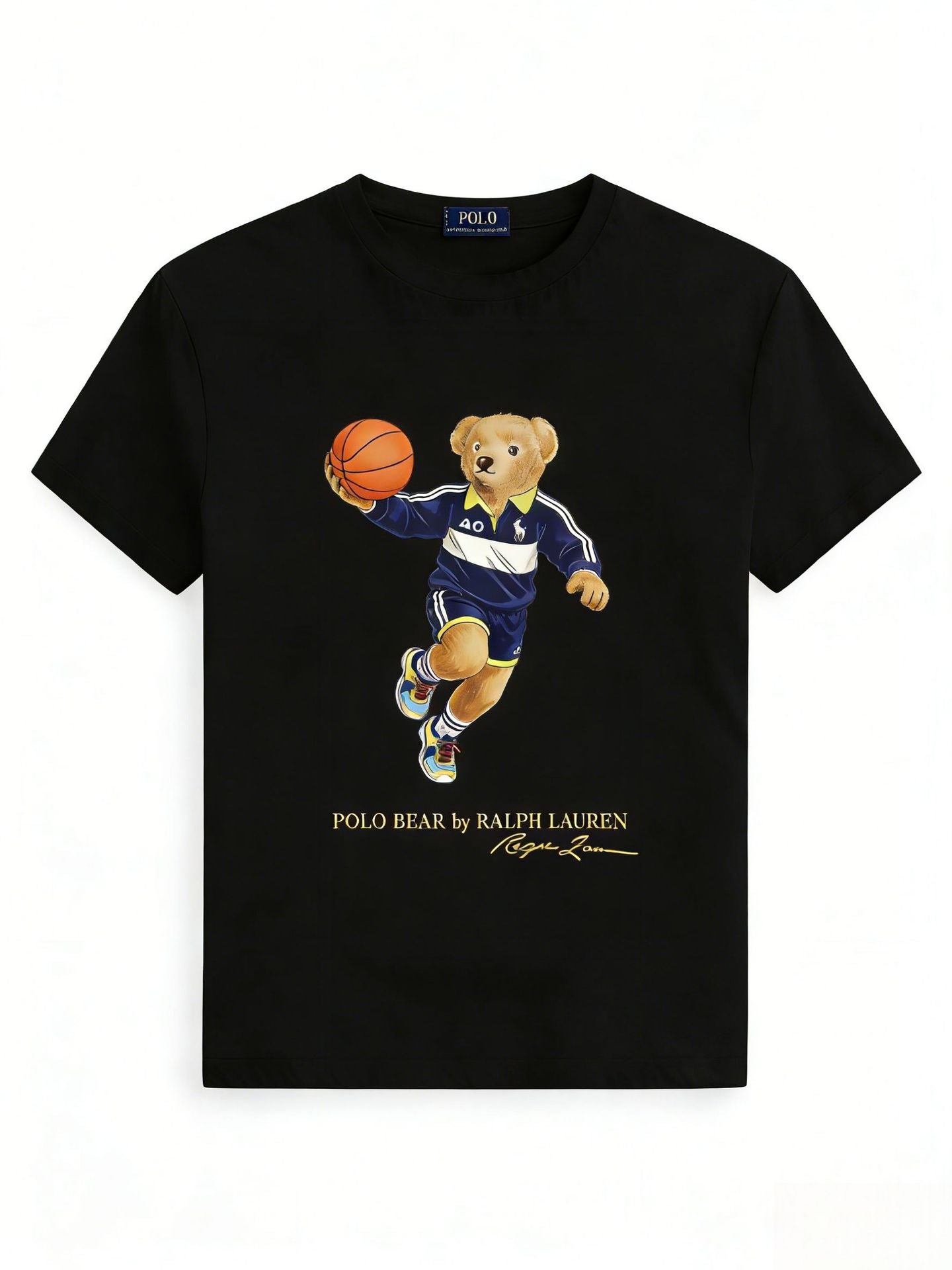 European and American Cross border 2026 Summer Cross border Women's Fashion New Casual Bear Printed Round Neck T-shirt Short Sleeve Top
