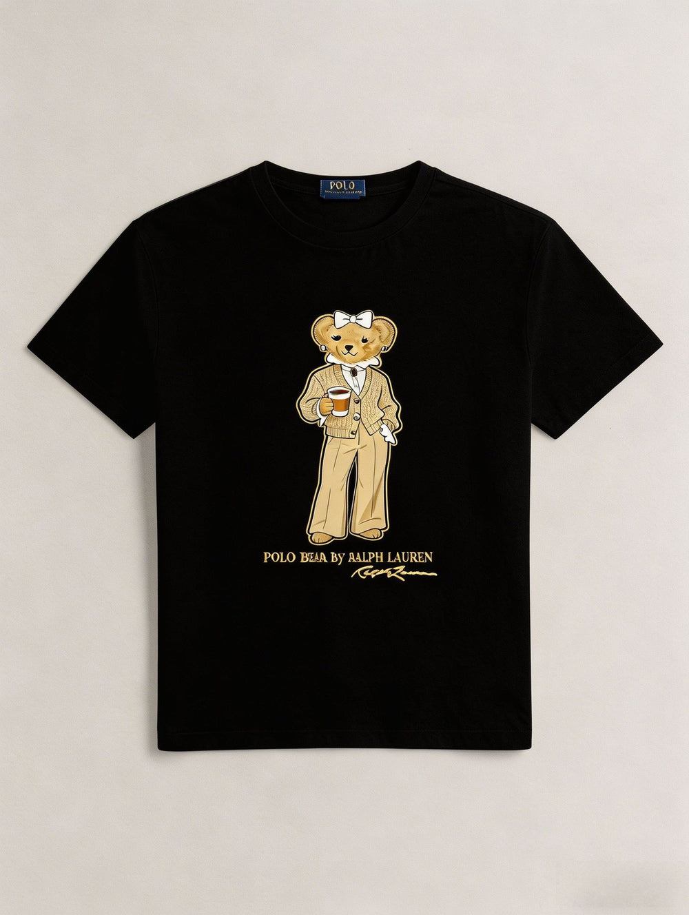 European and American Cross border 2026 Summer Cross border Women's Fashion New Casual Bear Printed Round Neck T-shirt Short Sleeve Top