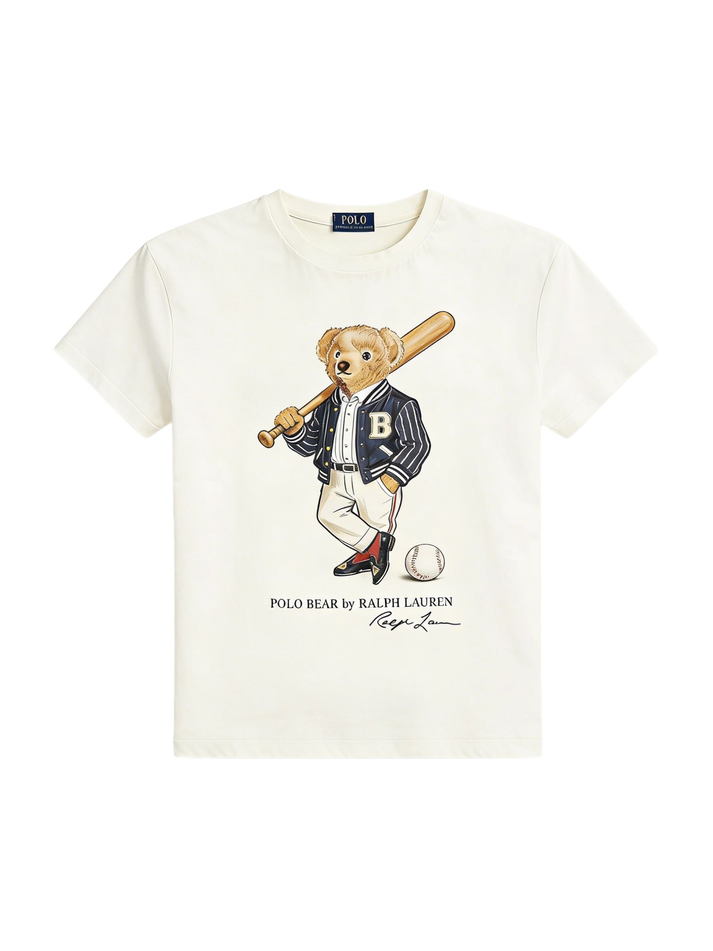 European and American Cross border 2026 Summer Cross border Women's Fashion New Casual Bear Printed Round Neck T-shirt Short Sleeve Top