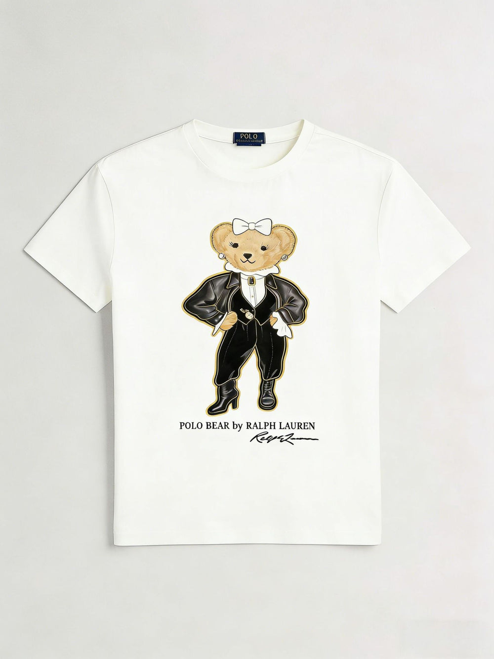 European and American Cross border 2025 Summer Cross border Women's Fashion New Casual Bear Printed T-shirt Round Neck Loose Short Sleeve