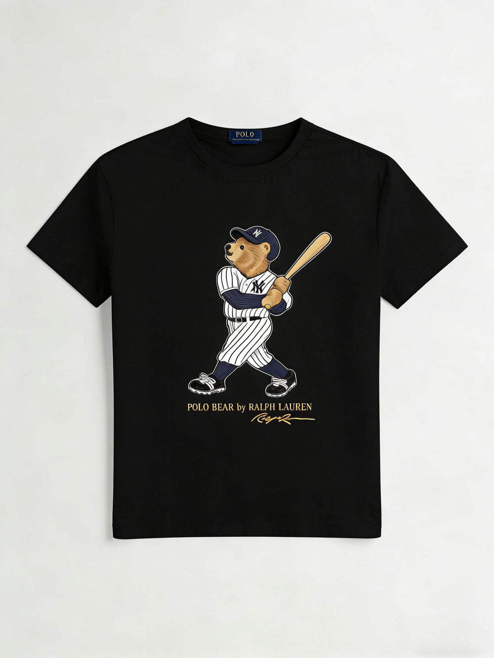 European and American Cross border 2025 Summer Cross border Women's Fashion New Casual Bear Printed T-shirt Round Neck Loose Short Sleeve