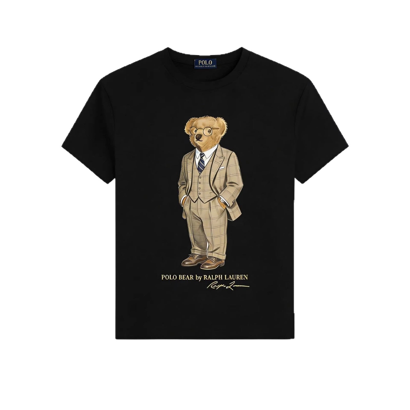 European and American Cross border 2026 Summer Cross border Women's Fashion New Casual Bear Printed Round Neck T-shirt Short Sleeve Top