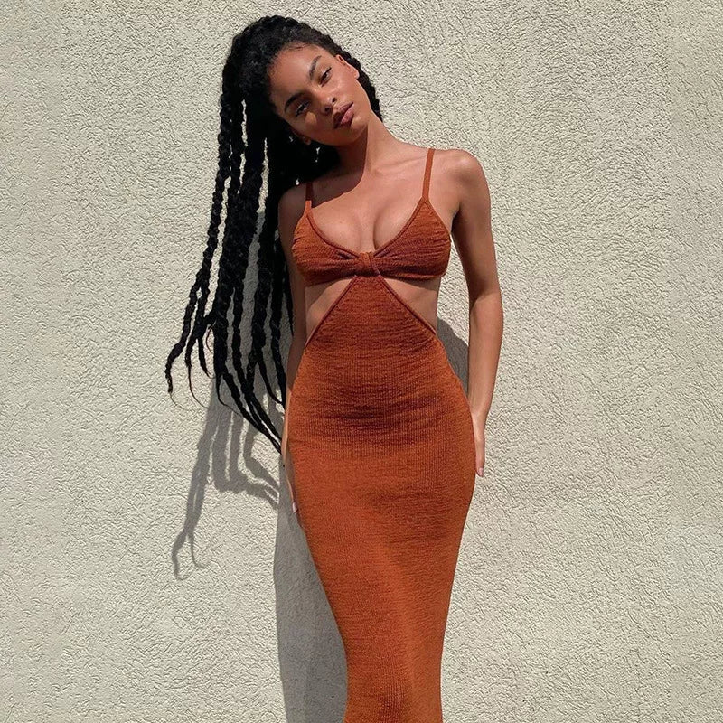 Halter dress women's camisole dress, women's summer new style, slim fit and slimming, exposed back, carefully machine wrapped buttocks skirt