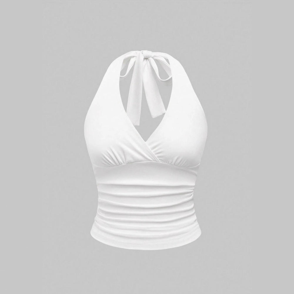 2025 European and American Cross border Explosive Sexy Hanging Neck Strap Vest Amazon Independent Station Deep V Backless Strap Top