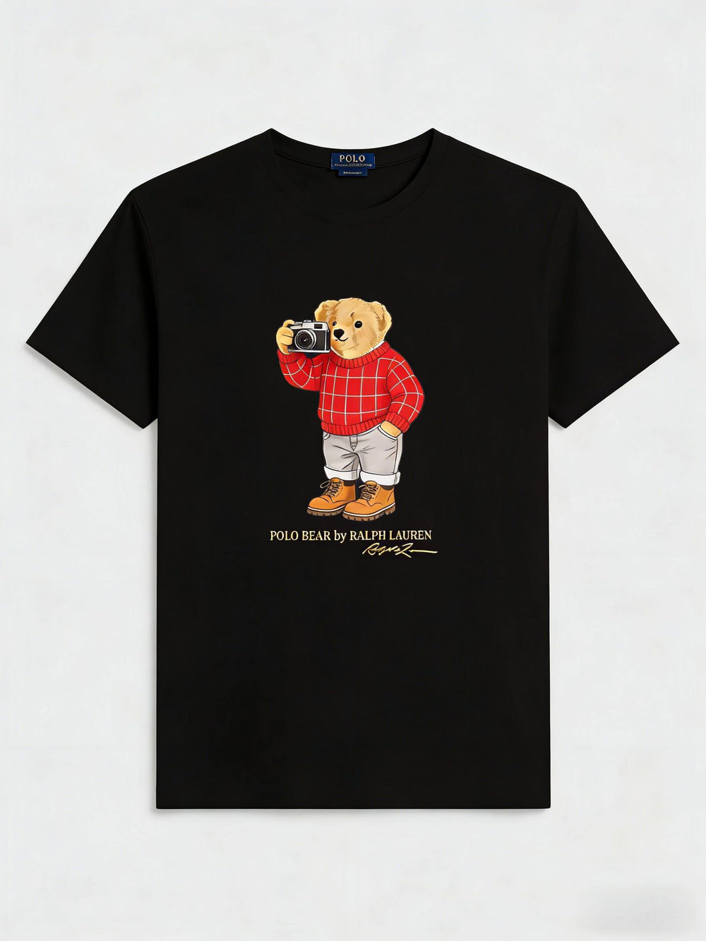 European and American Cross border 2025 Summer Cross border Women's Fashion New Casual Bear Printed T-shirt Round Neck Loose Short Sleeve