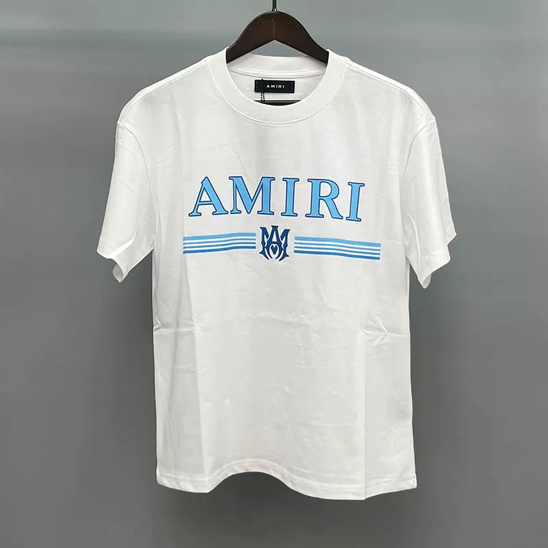 Amiri Blue Logo Graphic Short Sleeve T-Shirt - White