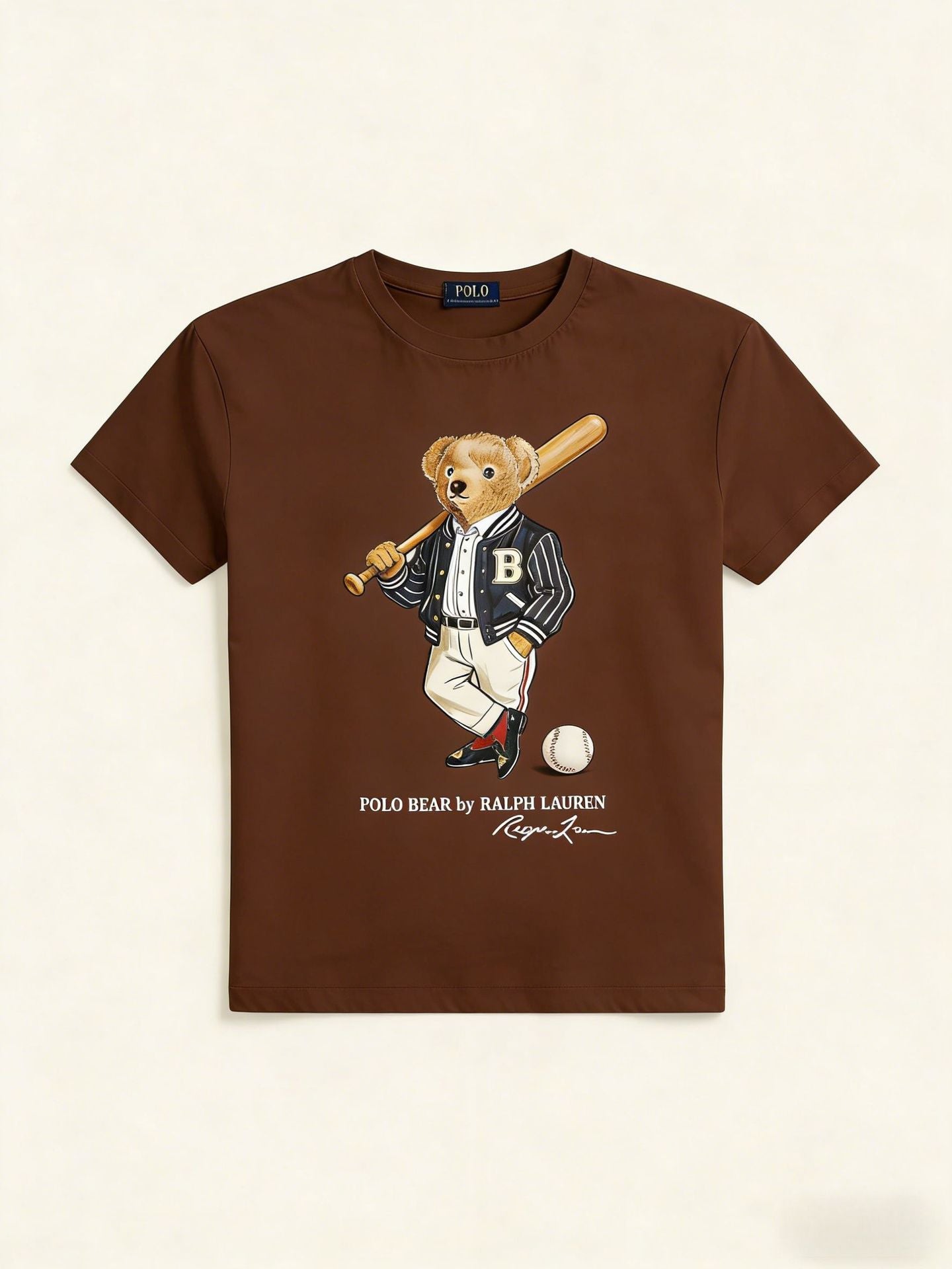 European and American Cross border 2026 Summer Cross border Women's Fashion New Casual Bear Printed Round Neck T-shirt Short Sleeve Top