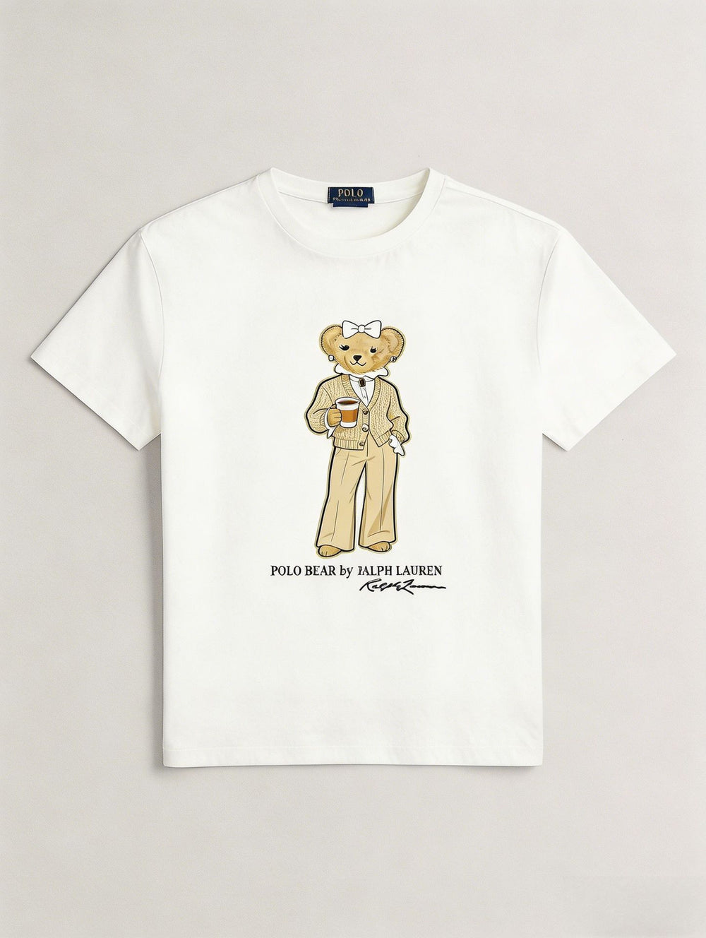 European and American Cross border 2026 Summer Cross border Women's Fashion New Casual Bear Printed Round Neck T-shirt Short Sleeve Top