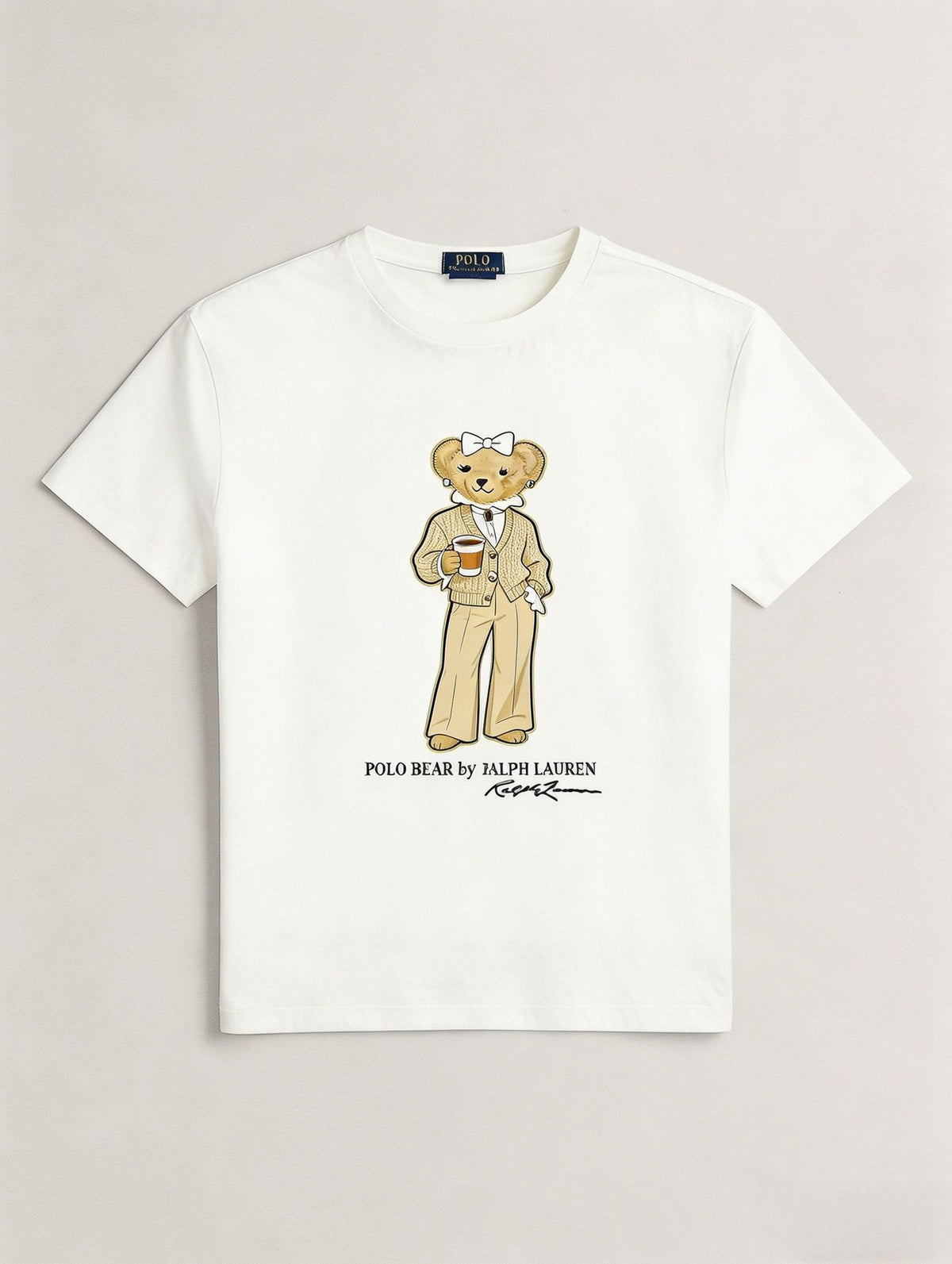 European and American Cross border 2026 Summer Cross border Women's Fashion New Casual Bear Printed Round Neck T-shirt Short Sleeve Top