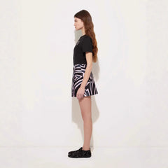 European and American Cross border 2026 Summer New Cross border Women's Fashion Casual Loose Design Printed Round Neck Short sleeved T-shirt