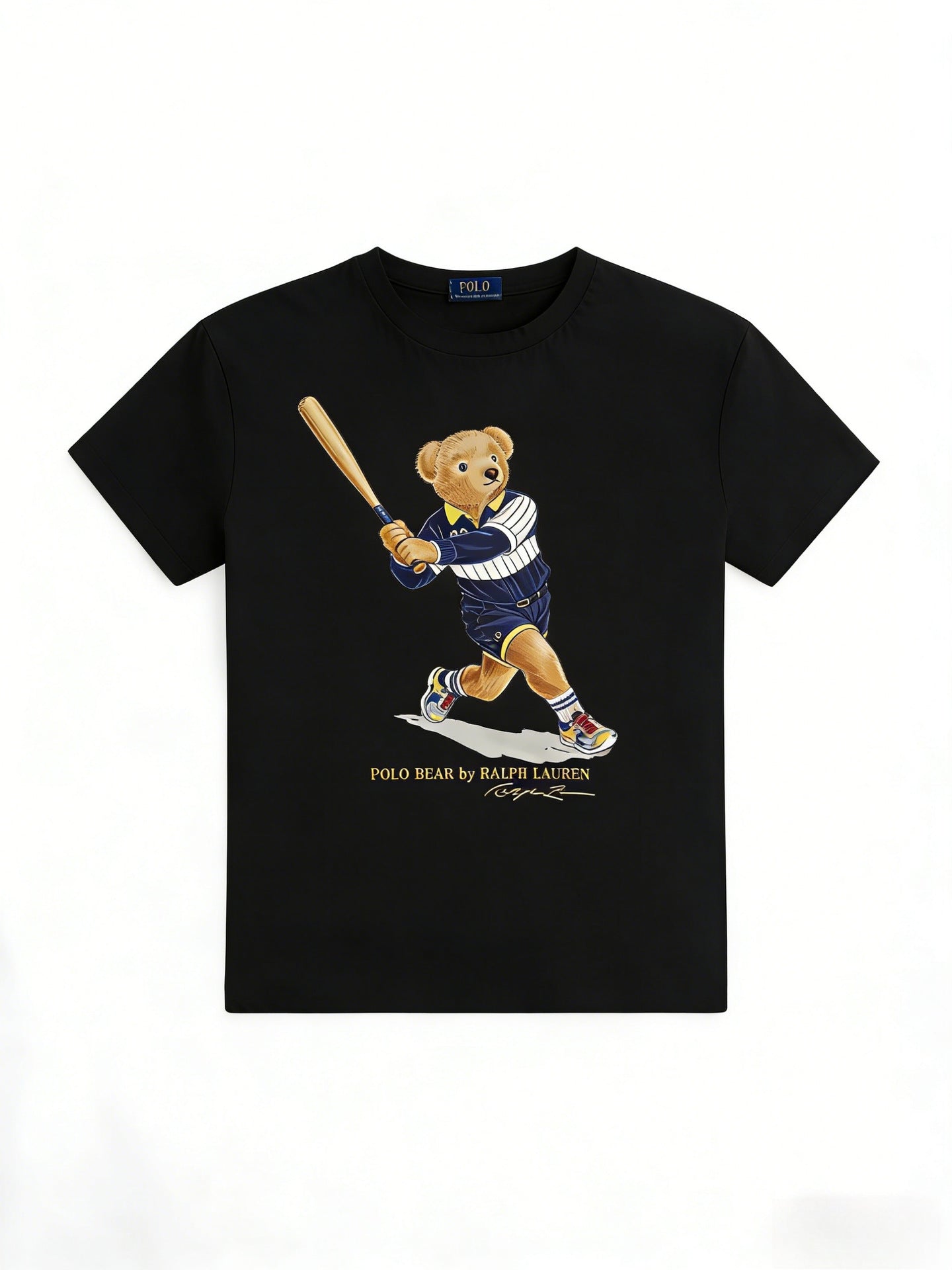 European and American Cross border 2026 Summer Cross border Women's Fashion New Casual Bear Printed Round Neck T-shirt Short Sleeve Top