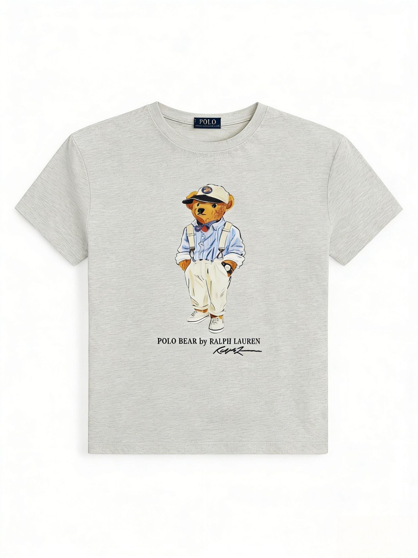 European and American Cross border 2026 Summer Cross border Women's Fashion New Casual Bear Printed Round Neck T-shirt Short Sleeve Top