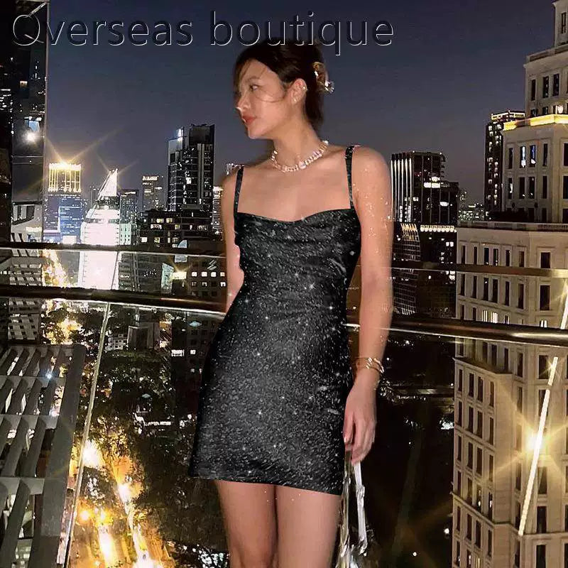 Strap up dress short skirt for women, backless strapless dress, commuting short skirt, women